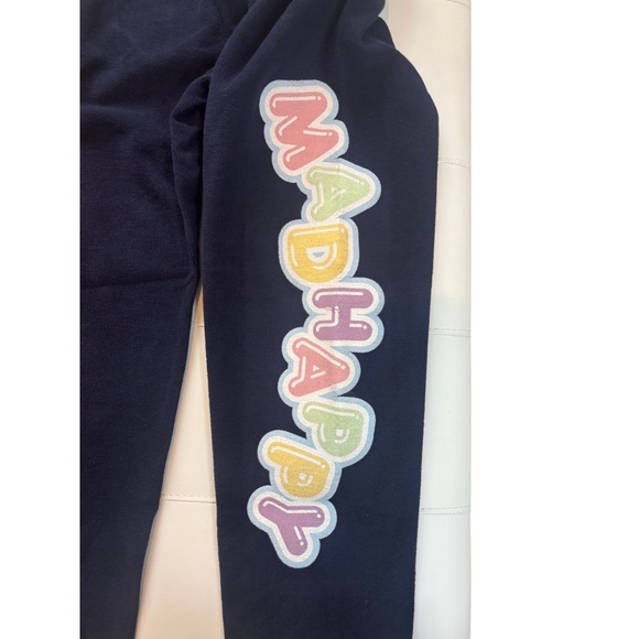 NWT Madhappy French Terry Sweatpants – Navy with Bubble Logo, Size M - Picture 2 of 4